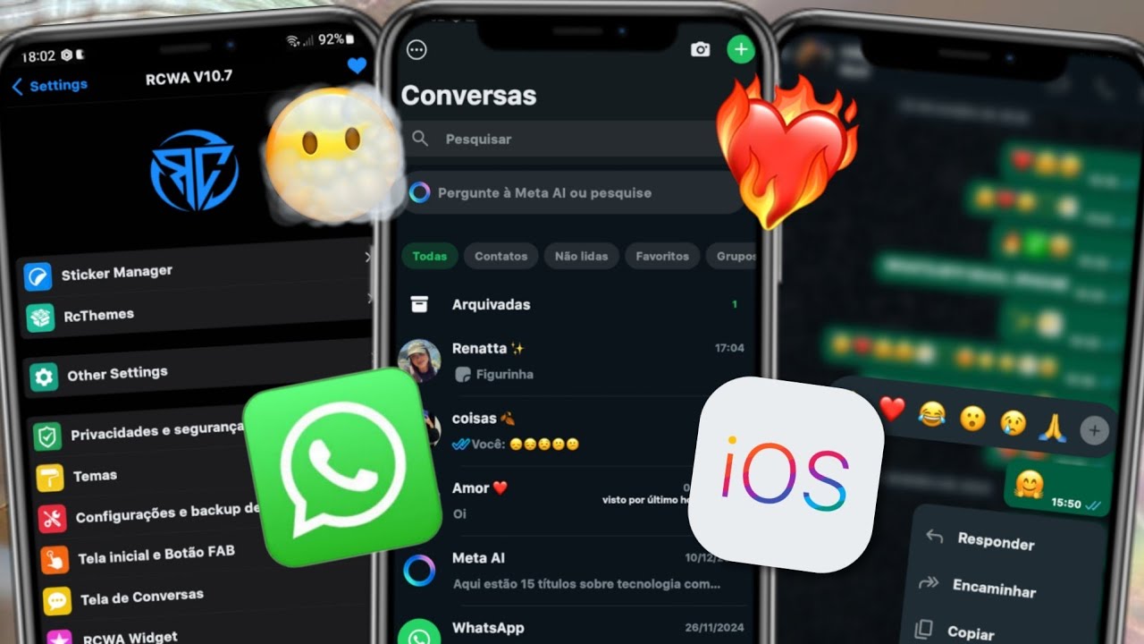 WHATSAPP IGUAL IPHONE RC IOS ATUALIZADO 2025 com EMOJIS IOS + FONTES IOS + VER MENSAGENS APAGADAS 🔥