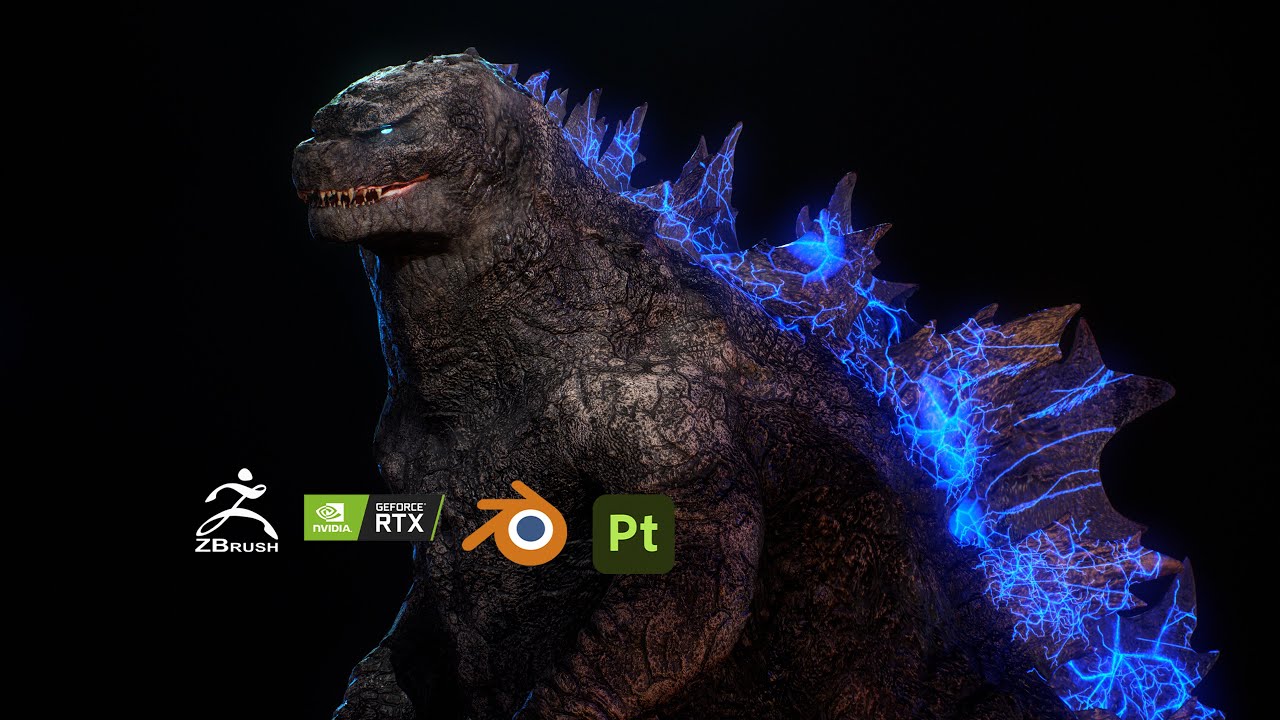 GODZILLA MODEL 3D BY Oscar Creativo #godzilla #blender3d #substancepainter