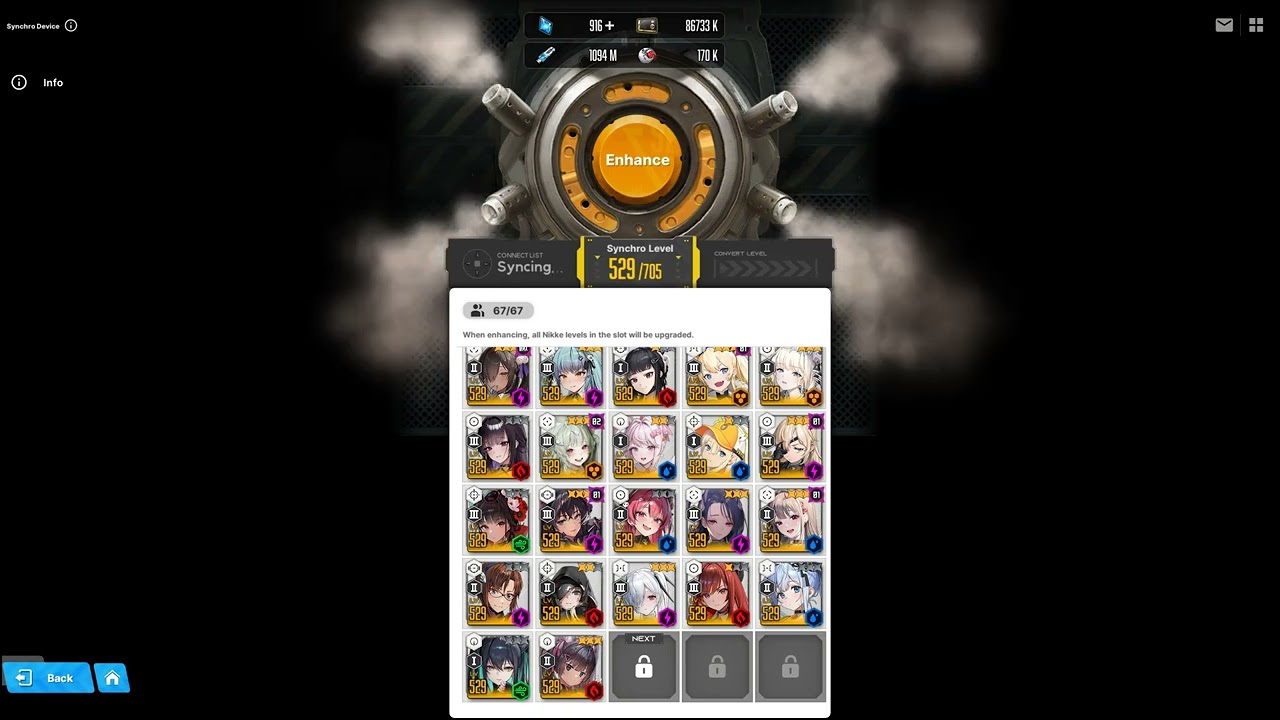 NIKKE - Synchro Machine LVL 529 - LVL 541 Grand chest opening