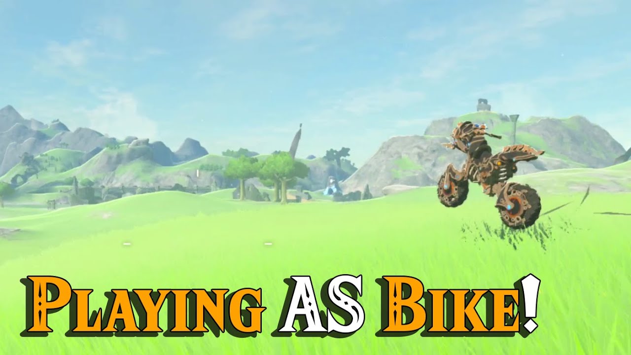 Playing as the GLITCHED Master Cycle Zero Bike in Zelda Breath of the Wild