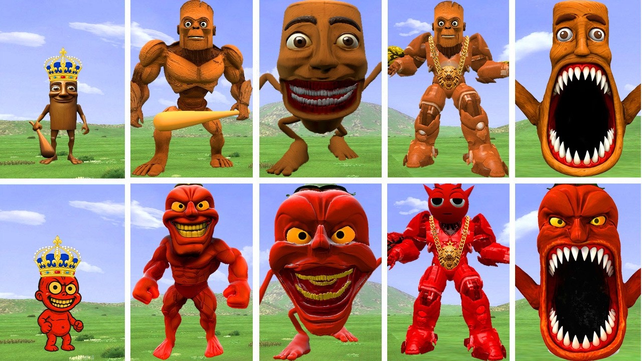 THE STRONGEST EVOLUTIONARY FORMS OF THE TUNGTUNG SAHUR VS PEPPER DINDUN MONSTER IN GARRY'S MOD!
