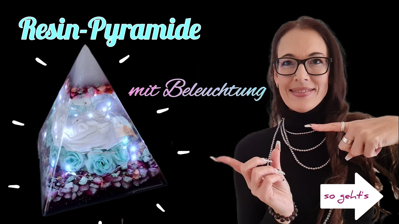 Resin-Pyramide mit Beleuchtung, Energiepyramide