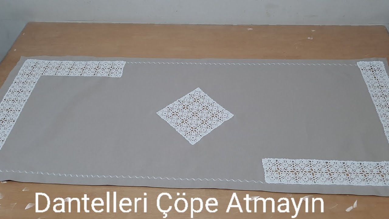 Eski  Dantel Peçeteden Runner Yaptım