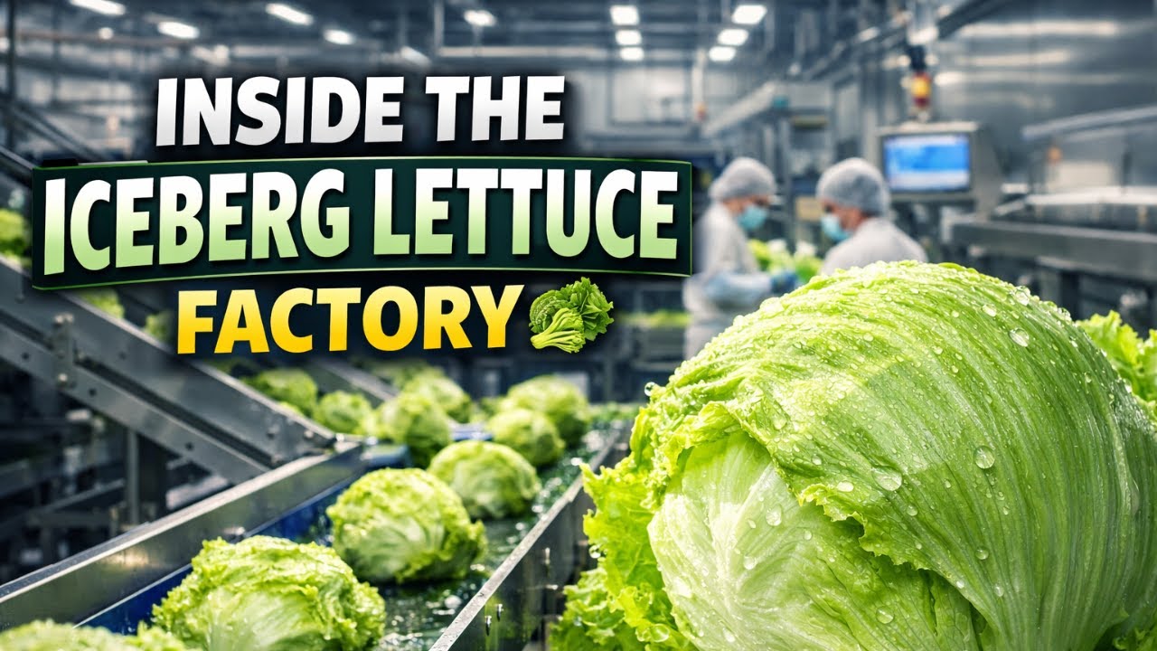 Inside the Iceberg Lettuce Factory 🥬 | From Fresh Heads to Crunchy Bagged Salads (Full Process 4K)