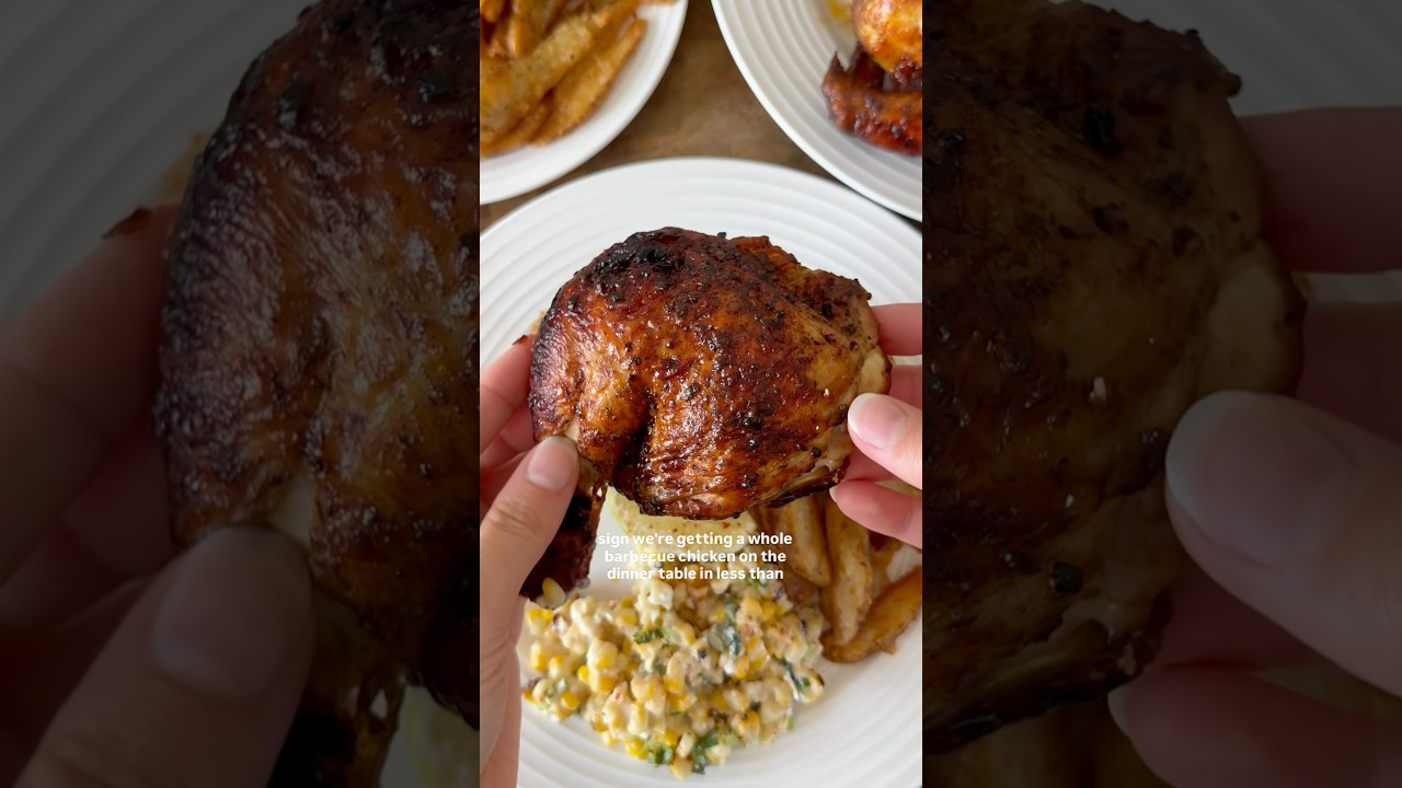 AIR FRYER WHOLE BBQ CHICKEN | CHICKEN DINNER | AIR FRYER RECIPES | EASY RECIPES
