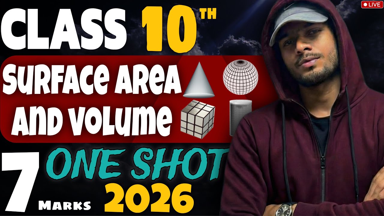 Class 10th Surface Area and Volume (ONE SHOT) I Complete Board Preparation I @PwMaths