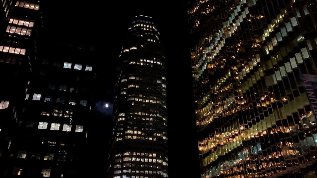 Downtown Toronto: Financial District Night Walk -  Long version (no music) -Toronto, Ontario, Canada