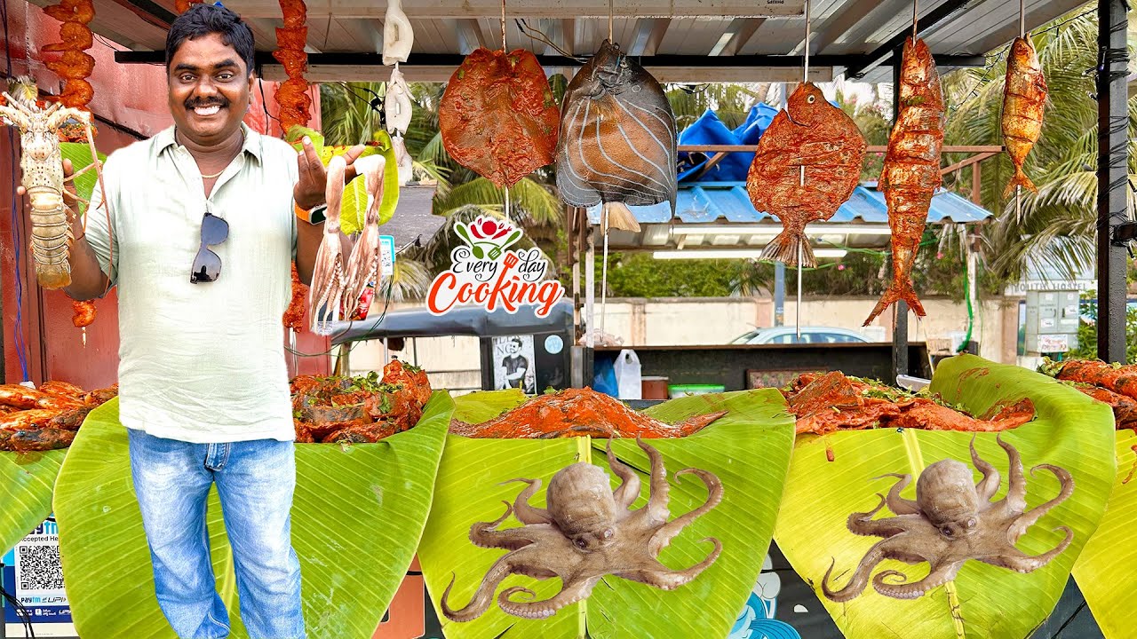 OCTOPUS COOKING and EATING IN VIZAG BEACH BY EVERYDAYCOOKING 🐙🐙🐙