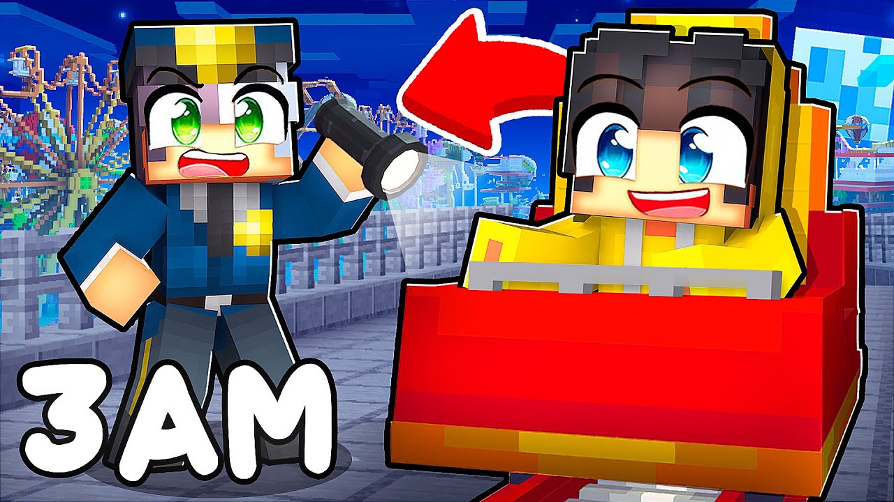 Minecraft'ta Gece Gizlice Lunaparkta Kaldık! 🎢