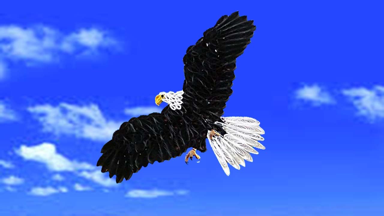 quilling artwork |  How to make a beautiful eagle flying in the sky