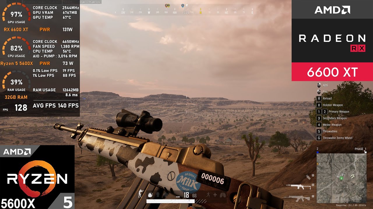 RX 6600 XT + Ryzen 5 5600X : PUBG (Tested in 2025)