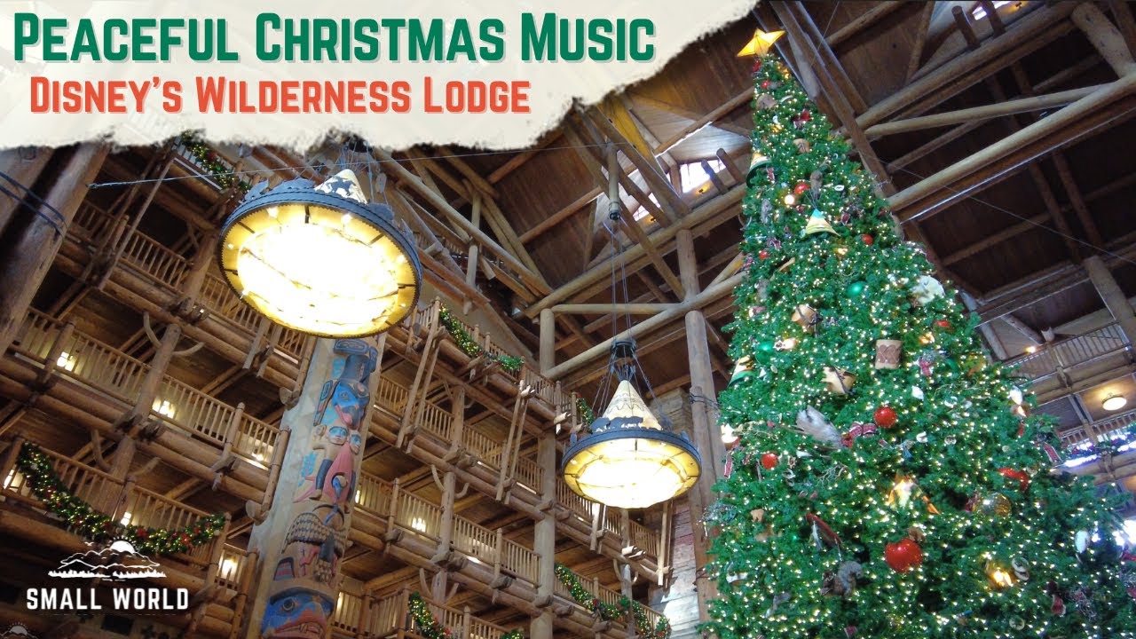 Peaceful Instrumental Christmas Music | Relaxing Piano & Crowd Ambience at Disney's Wilderness Lodge