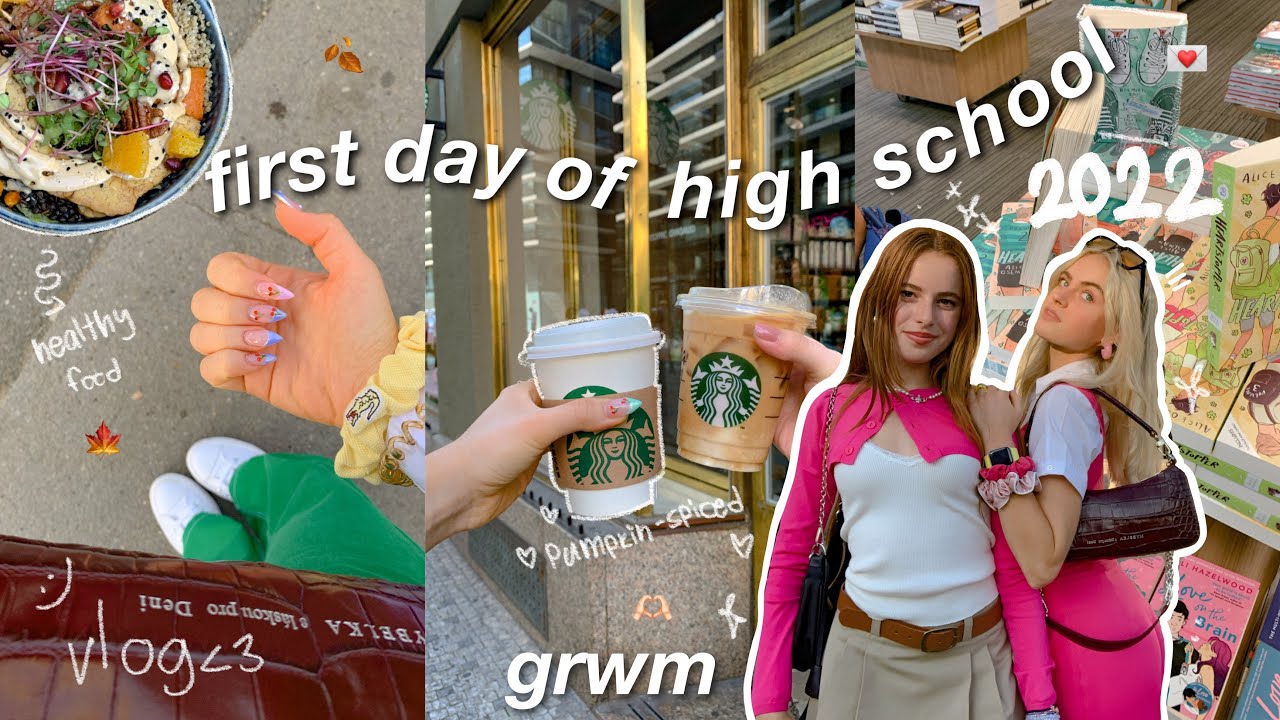 FIRST DAY OF HIGH SCHOOL 2022 GRWM ♡ | vlog, *living in Europe*, back to school haul