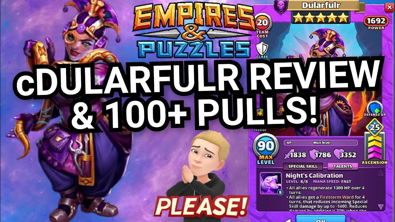 Dularfulr Costume Review & 100+ UT2 Pulls! My Biggest Pull Video Ever! Empires And Puzzles