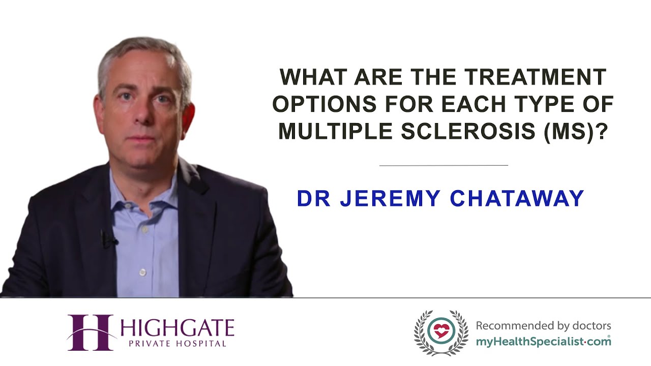 What are the treatment options for each type of multiple sclerosis (MS)?