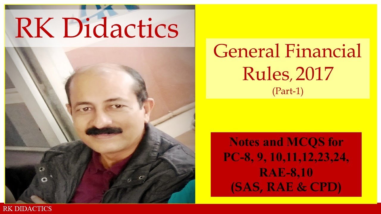 General Financial Rules, Part-1