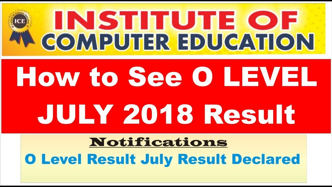 O LEVEL JULY 2018 रिजल्ट कैसे देखे