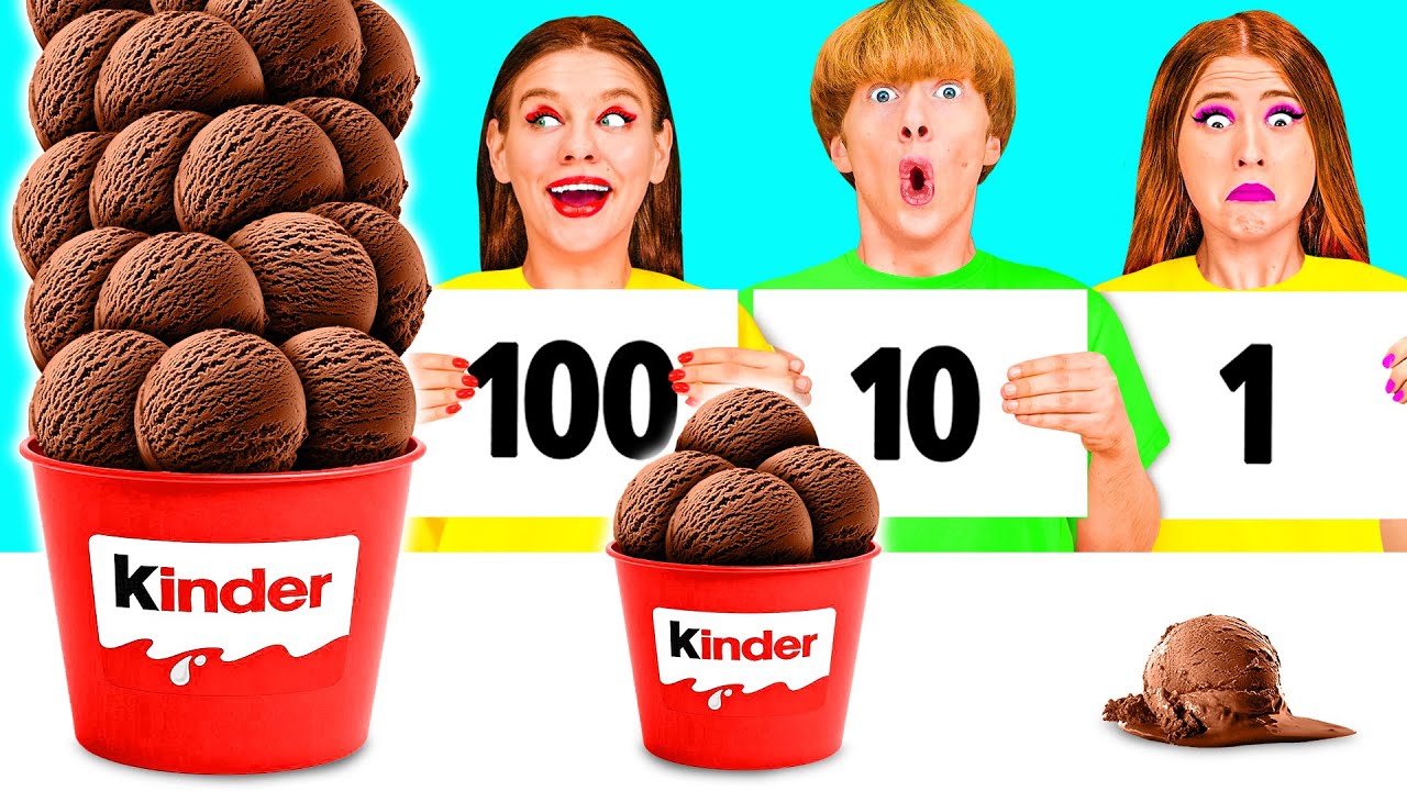 100 Слоев Еды Челлендж | Секретные Лайфхаки и Гаджеты с Happy Funny