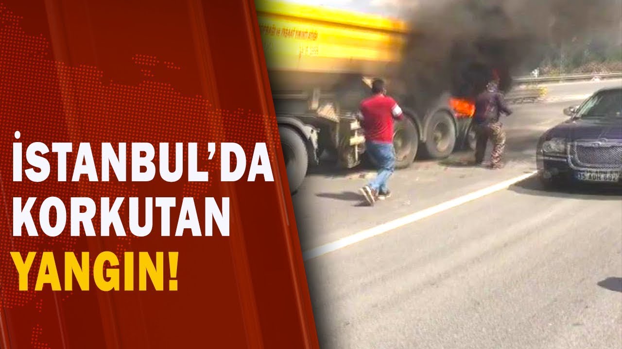 İstanbul E5 Otoyolu, Haliç Köprüsü'nde Hafriyat Kamyonu Yandı! / A Haber | A Haber