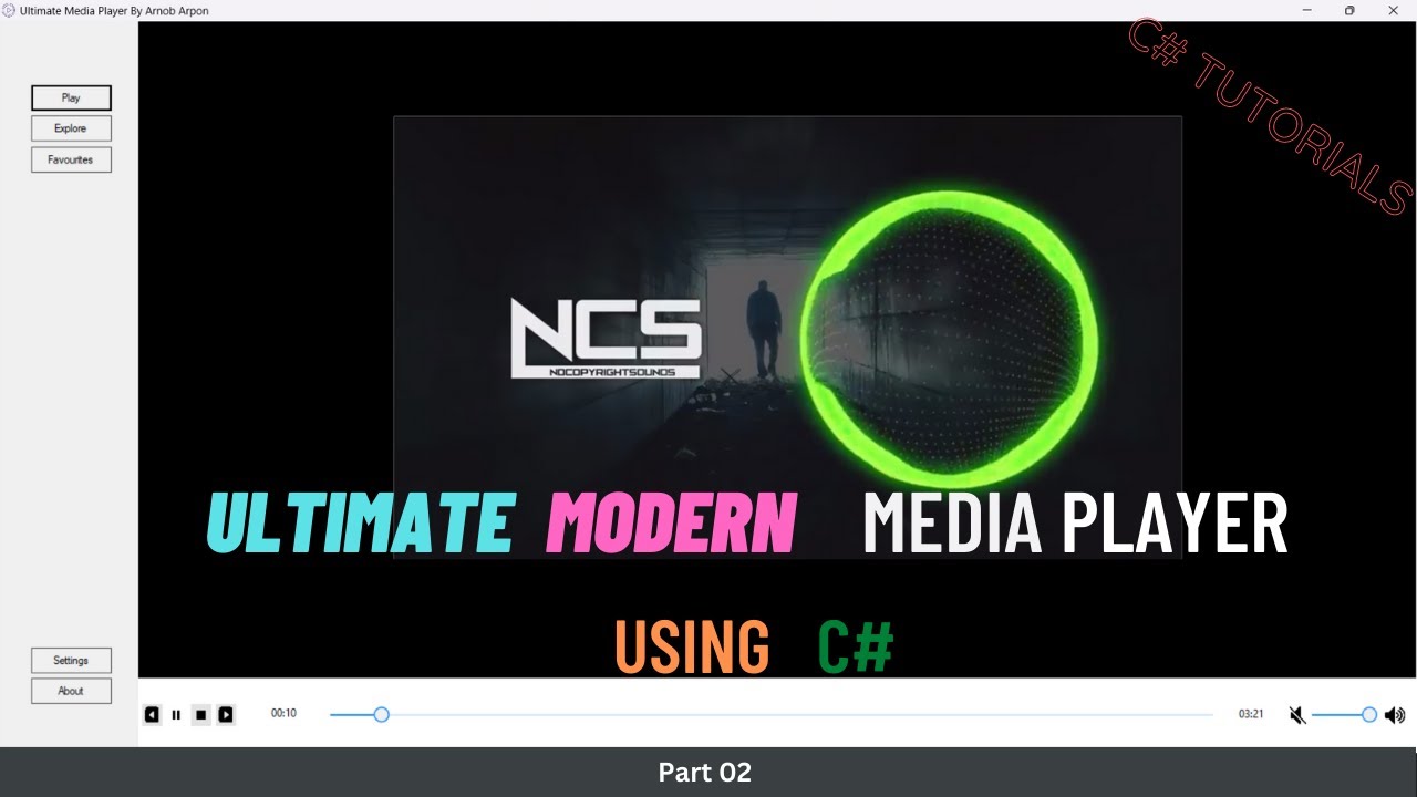 C# - Ultimate Modern Media Player | UI Design | Dot NET Framework | @arnobarpon | Part 02