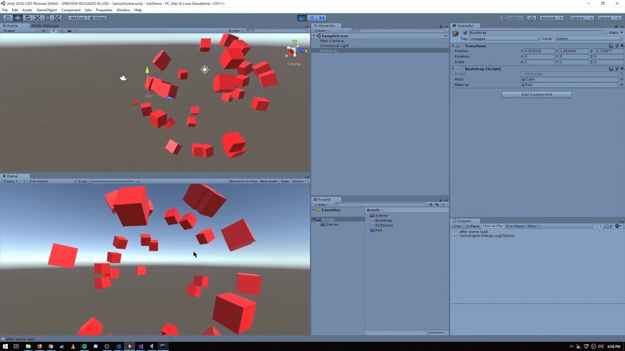 Unity - ECS transforms and rendering