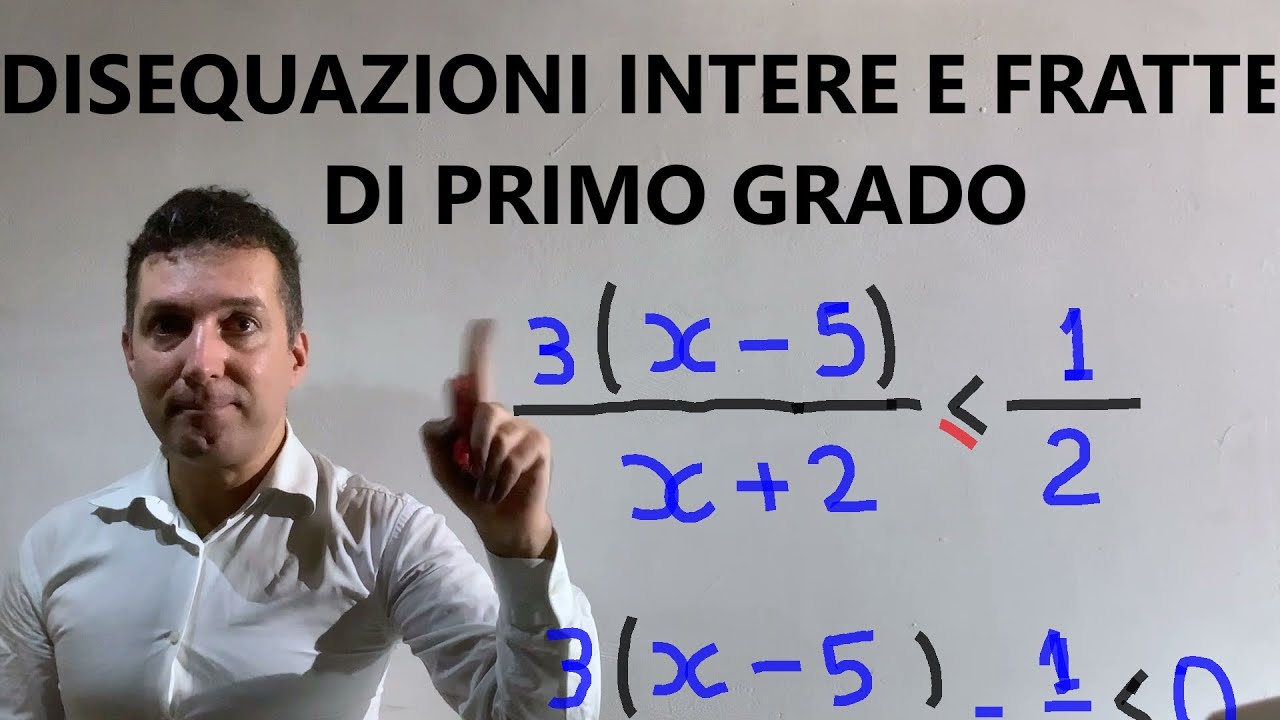 Disequazioni di primo grado intere e fratte   Esercizi  svolti passo passo