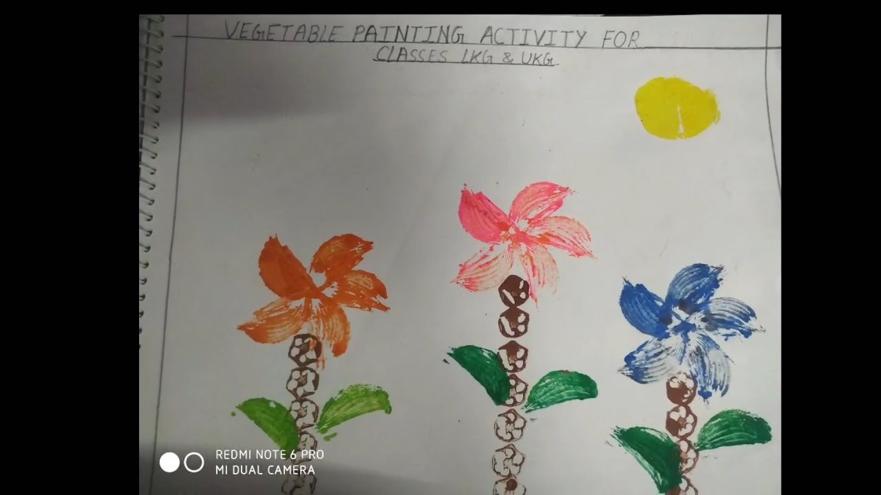 Onion Dabbing Stamping Painting | Vegetable stamp activity l Vegetable Print Painting |