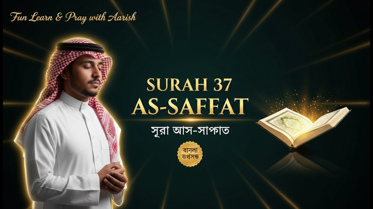 Surah As Saffat (Surah 37) | সূরা আস সাফফাত | Quran Recitation (Alafasy) with Bangla Translation
