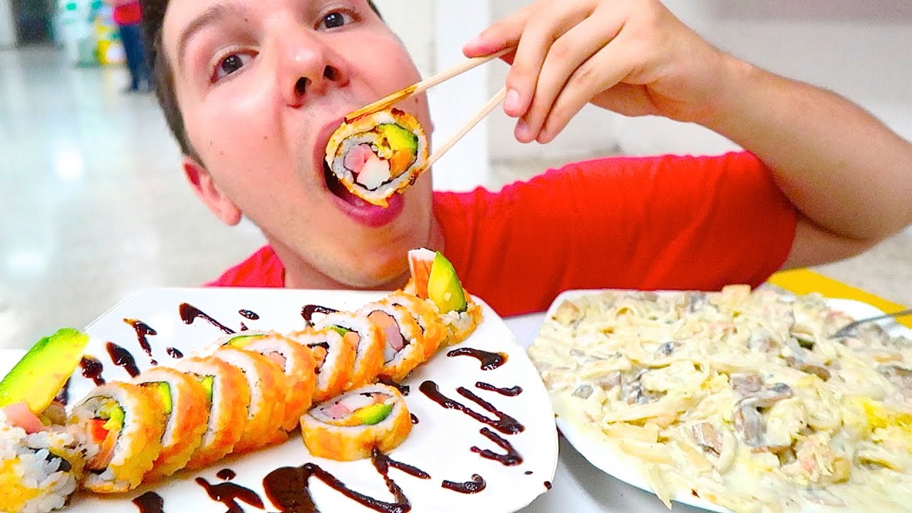 California Sushi & Carbonara &bull; MUKBANG