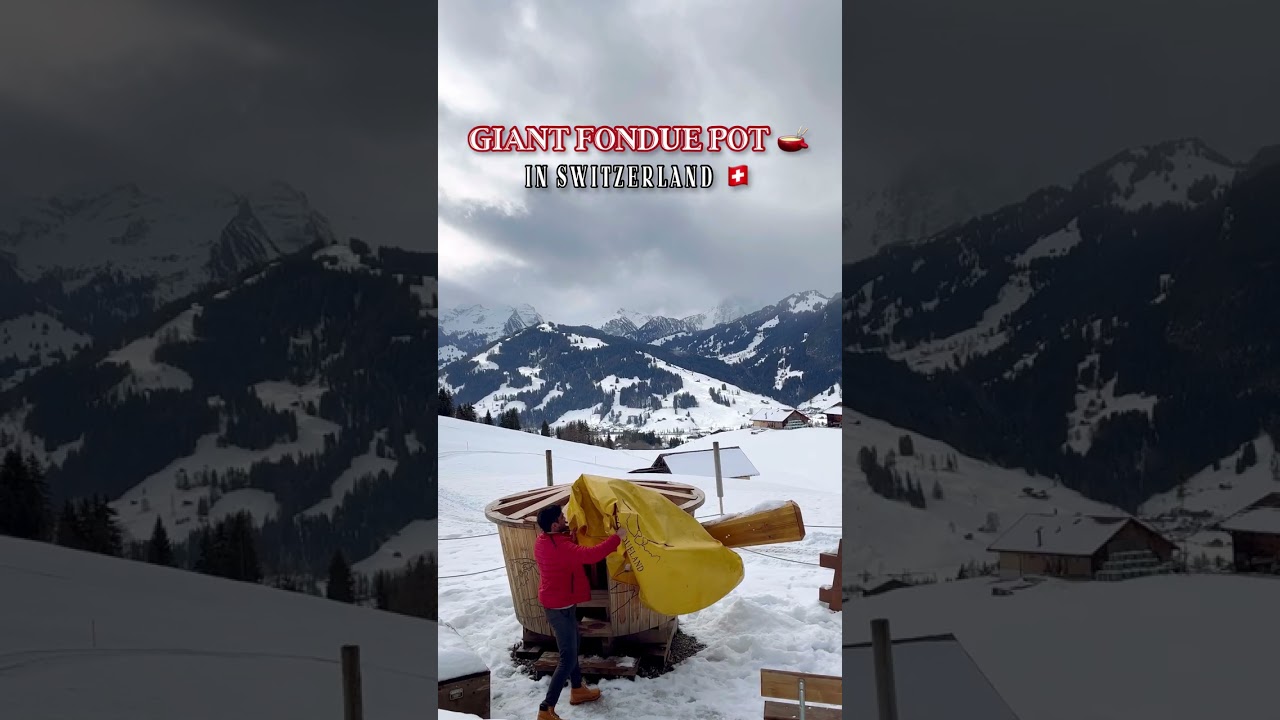 Are you looking for the Best Fondue Experience in Switzerland? I found it! Giant Fondue Pot!