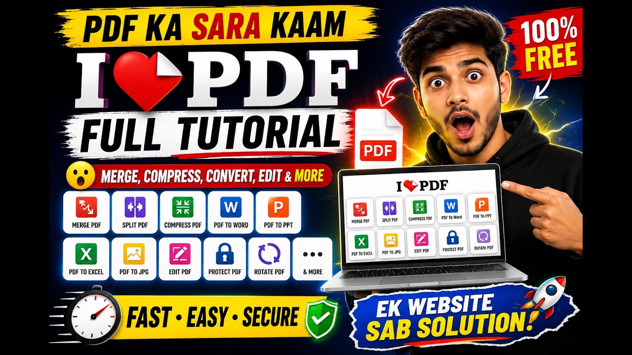 PDF Ka Har Kaam Online Kare 😱 | iLovePDF Website Full Tutorial