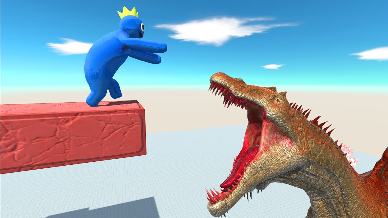All Units Jump Into The Giant Spinosaurus' Mouth - Animal Revolt Battle Simulator