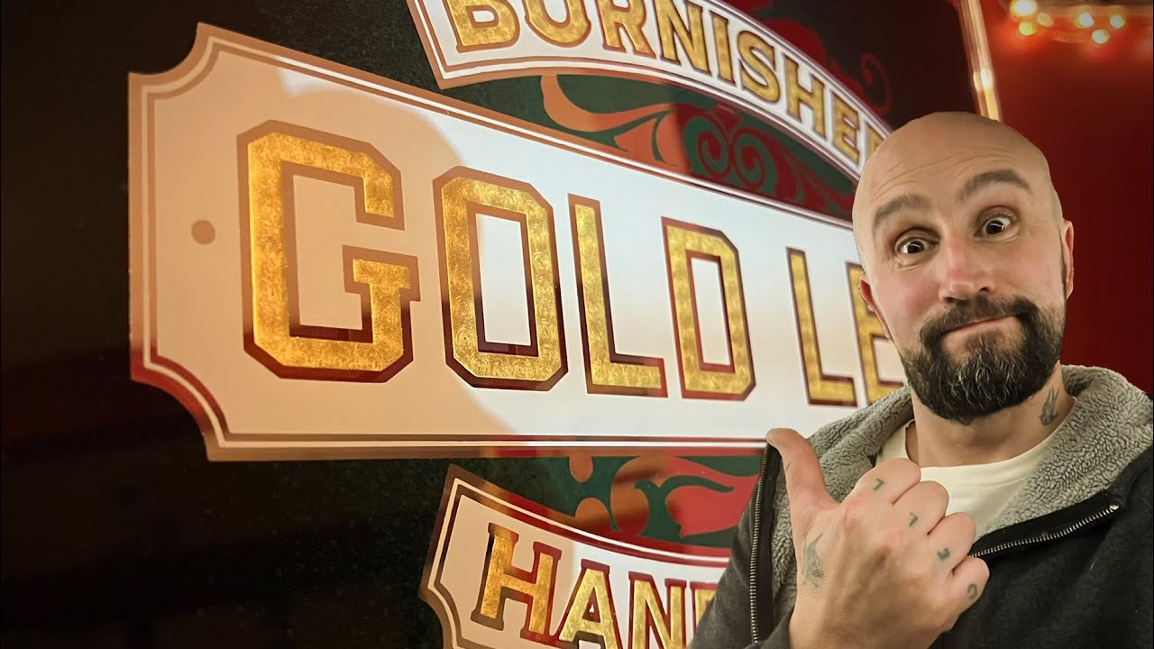 Spinning Gold Leaf. Gold Leaf Glass Sign Tutorial