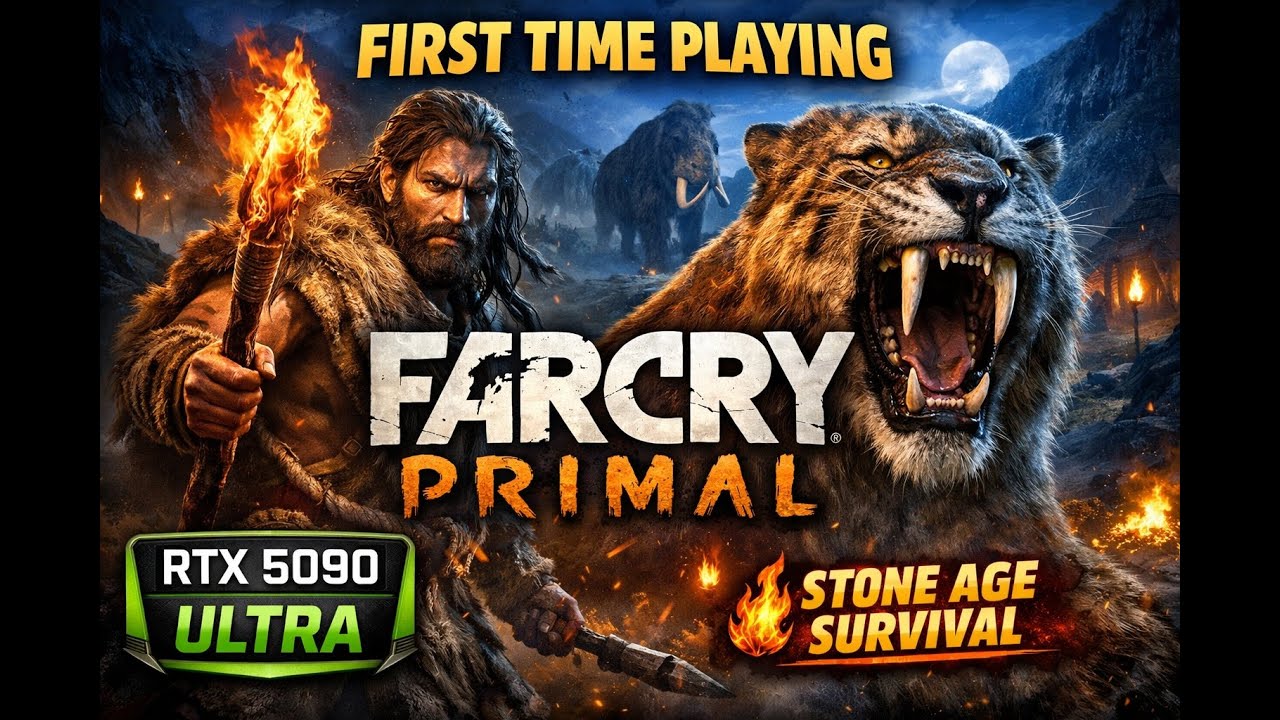 Far Cry Primal FIRST PLAYTHROUGH 🦣 RTX 5090 Ultra Graphics | Stone Age Survival Begins