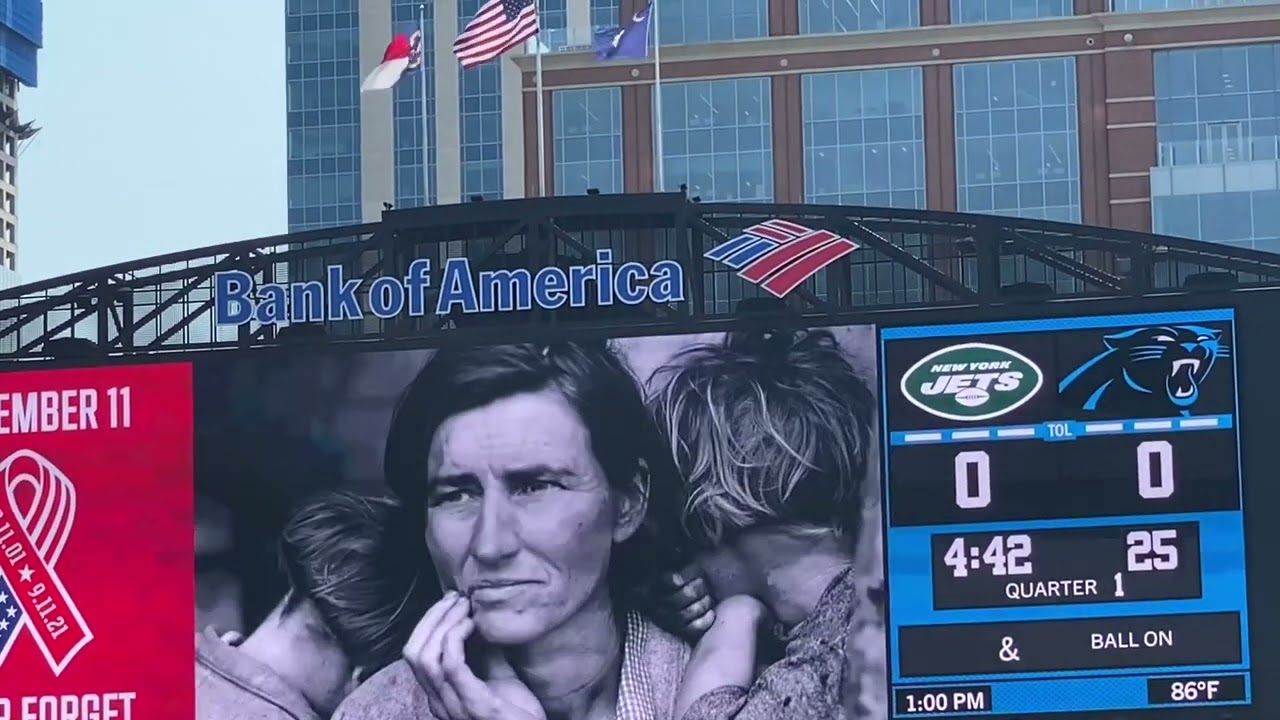 Carolina Panthers 9/11 tribute American National Anthem 2021 BOA  stadium
