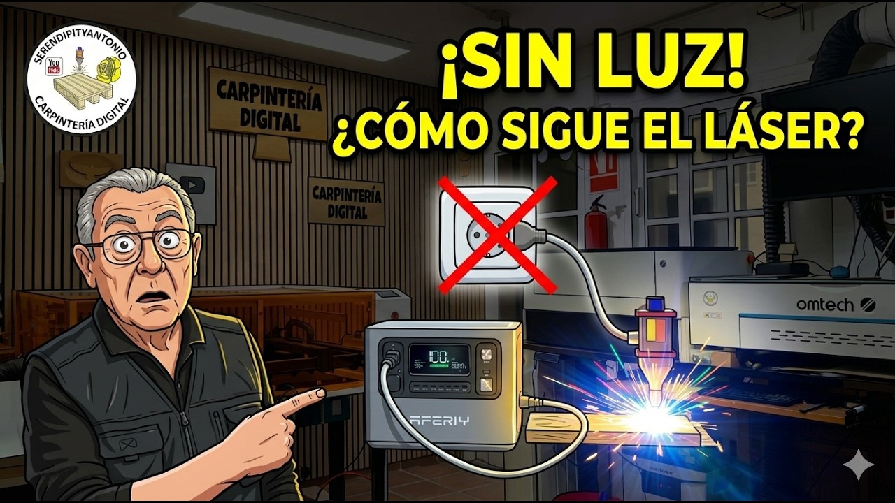 ¿Qué pasa si se corta la luz grabando con láser? | Aferiy P280 SAI en vivo