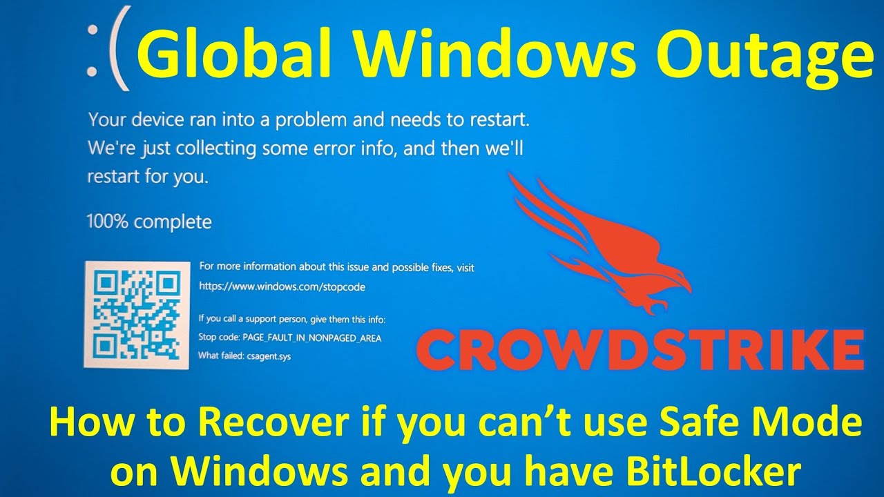 CrowdStrike Outage How to Recover WITHOUT Safe Mode from Windows Blue Screen of Death - csagent.sys