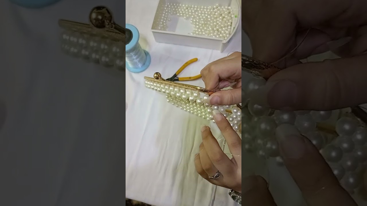 # بدايه عمل شنطه بالفريم والخرز اللولي  #♥️♥️ و هنضحك مع بعض😂😂♥️