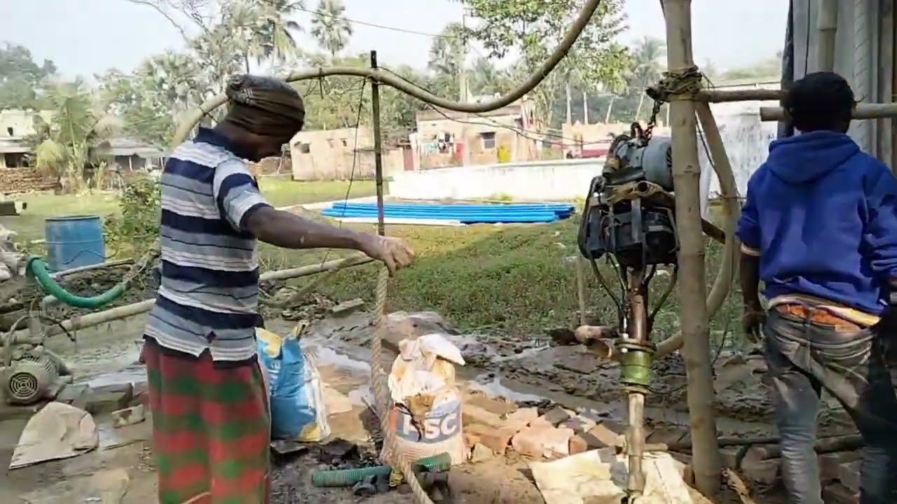 বসন্তপুরে সাবমারসেবেল পাম্প বসানোর ফুল ভিডিও 💥🥰//580 fit submarsebel boring and fitting full video✅💯
