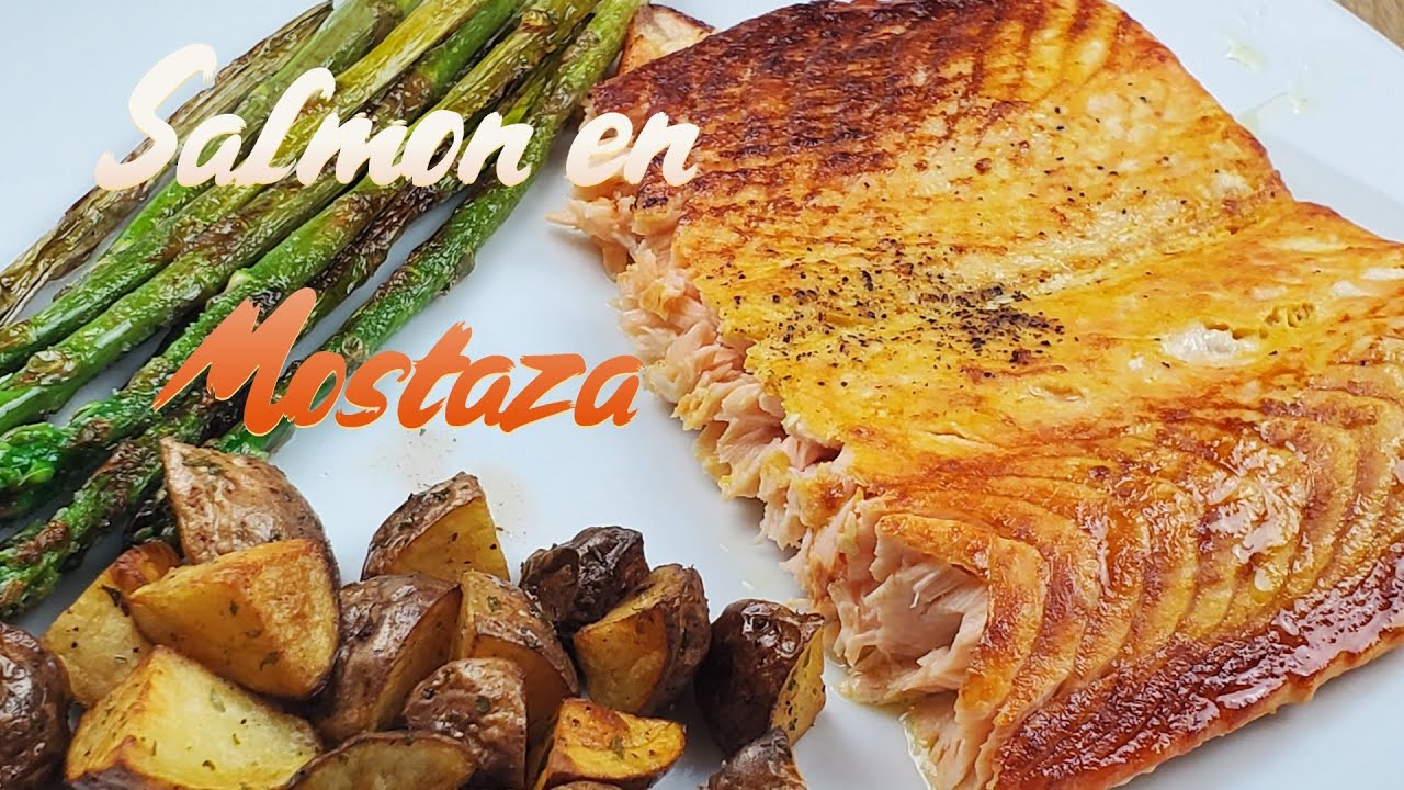 Salmon al horno en mostaza. Súper fácil y muy delicioso!