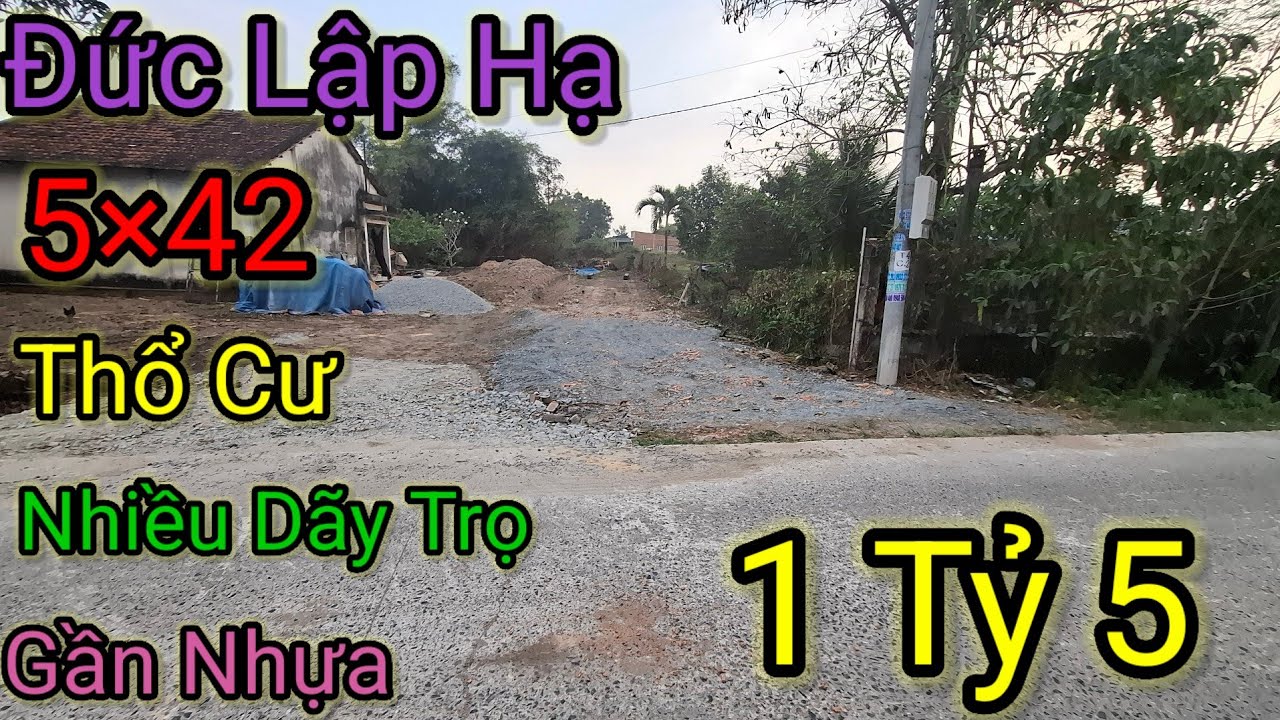ĐẤT ĐỨC LẬP HẠ TÂY NINH MỚI 5×42 THỔ CƯ DÂN CƯ ĐÔNG ĐÚC  1 Tỷ 5 KHU VỰC NHIỀU DÃY TRỌ