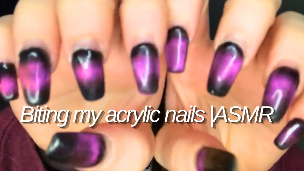 biting my false nails off!| asmr