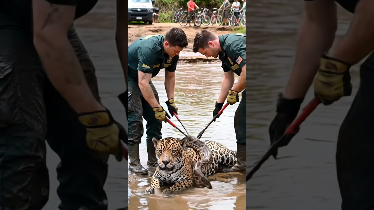 Rescue Team Saves Jaguar from Snake! | #youtubeshorts