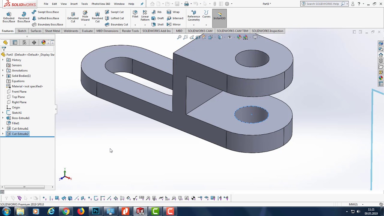 SolidWorks Part Design and Drawing