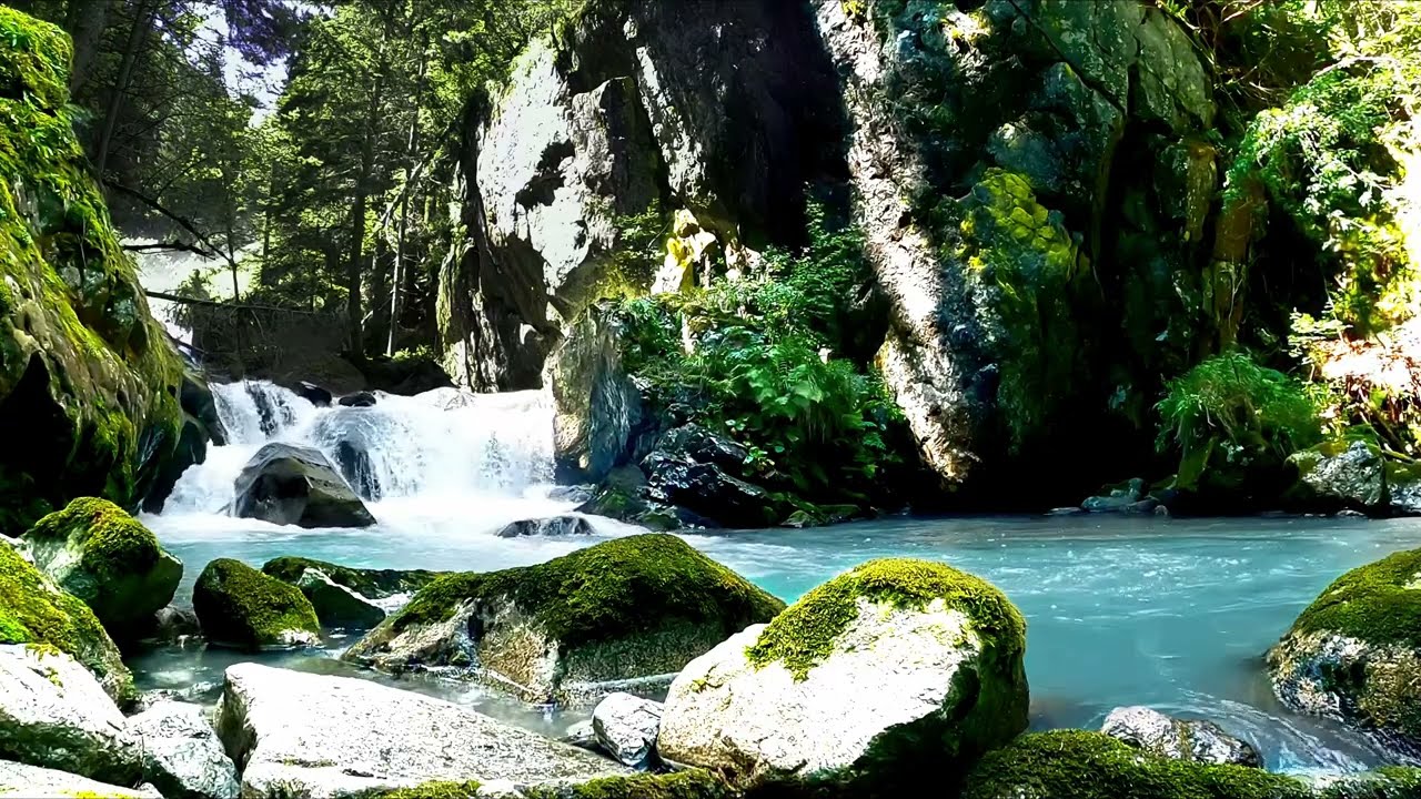 Успокаивающие звуки водопада для сна 💦😴🌲Спокойная атмосфера для спа, учебы и отдыха