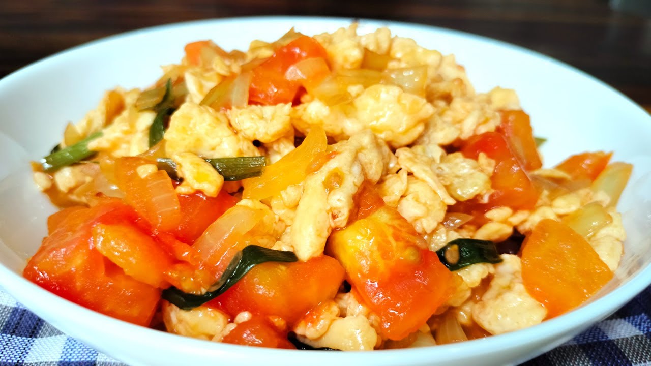 ឆាប៉េងប៉ោះពងមាន់ | Stir Fried Tomatoes with Eggs | Asian Cooking