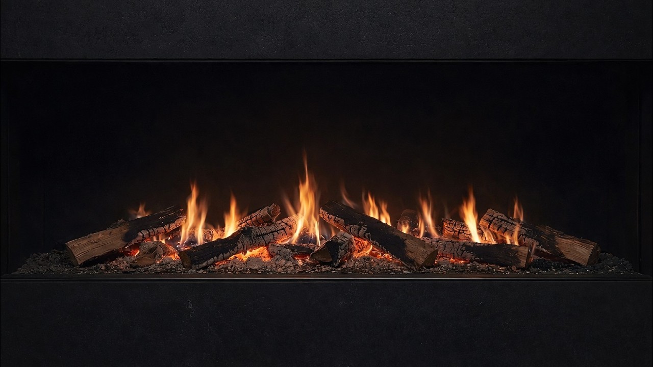 Fireplace Ambience for TV | 8 Hours Real Fireplace Sound | Nero Marquina Marble