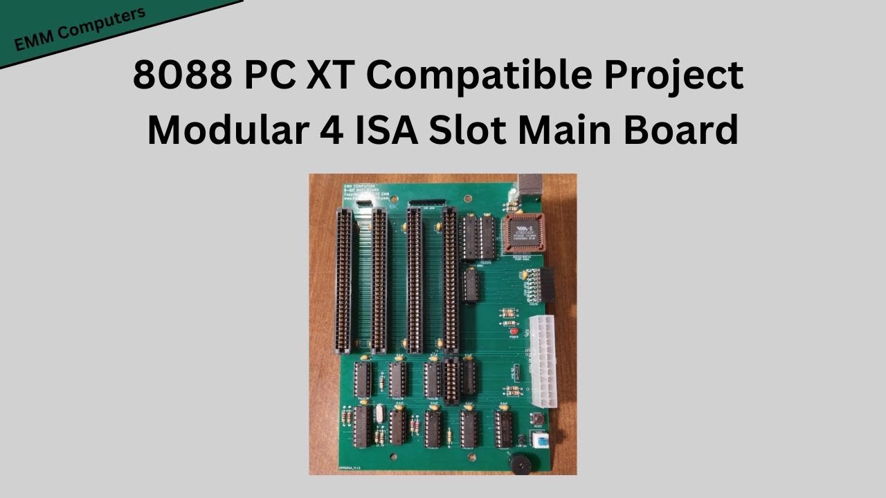 8088 PC XT Compatible Project. Modular 4 ISA Slot Main Board