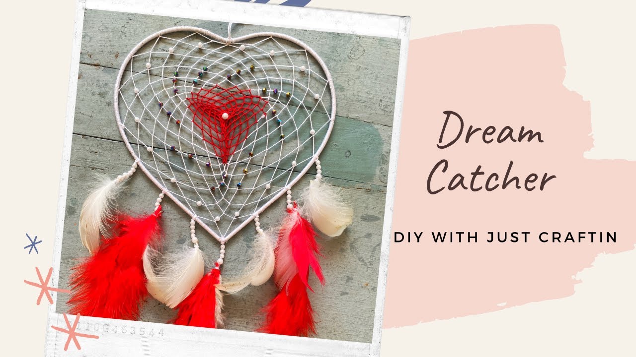 How to make Heart Dreamcatcher | DIY Heart Shape Dreamcatcher | JUST CRAFTIN | Dreamcatcher DIY