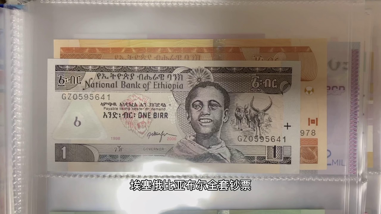 Ethiopian Birr banknotes full set